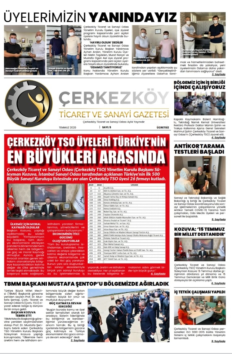 Çerkezköy Ticaret ve Sanayi Gazetesi 5. Sayı