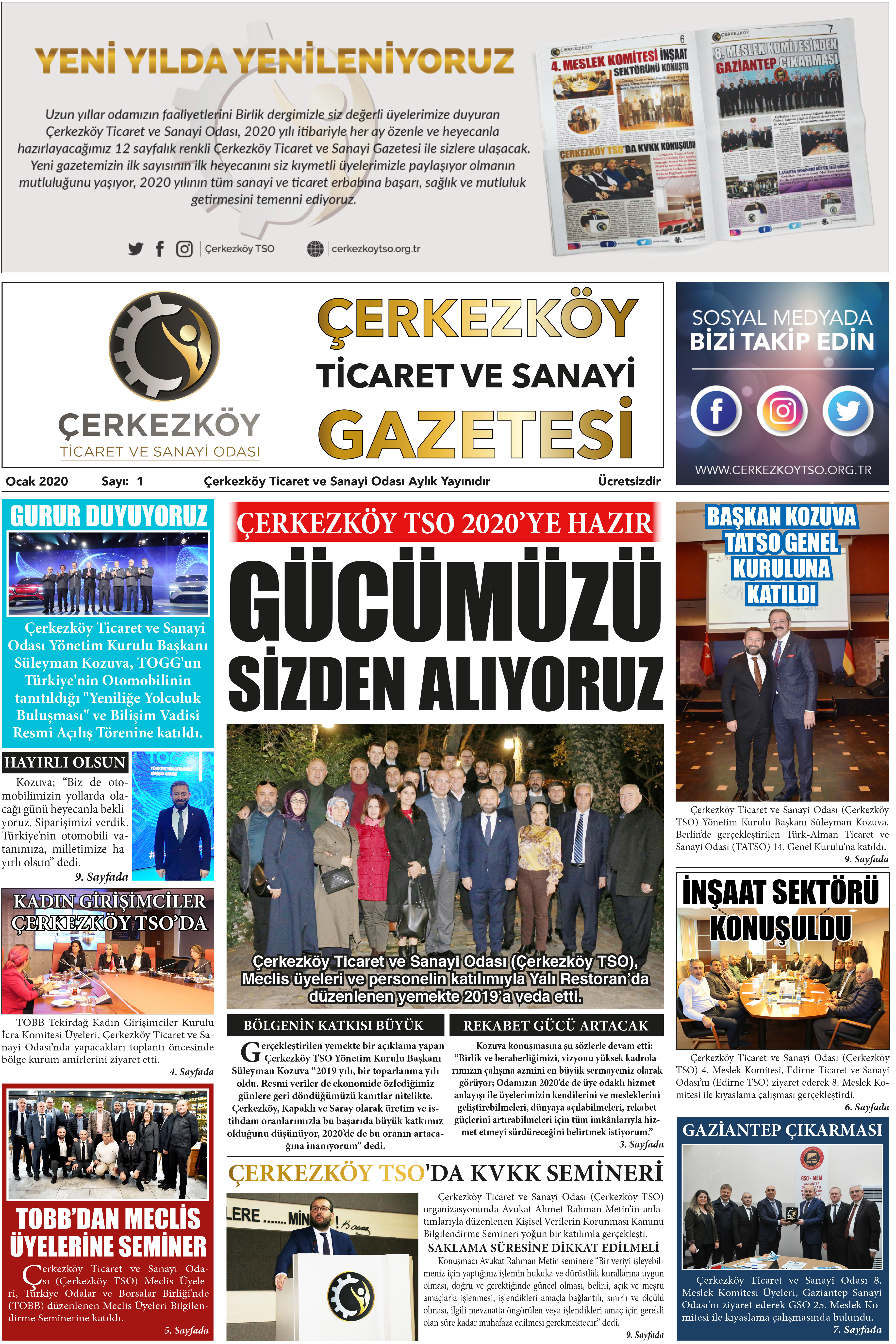 Çerkezköy Ticaret ve Sanayi Gazetesi 1. Sayı