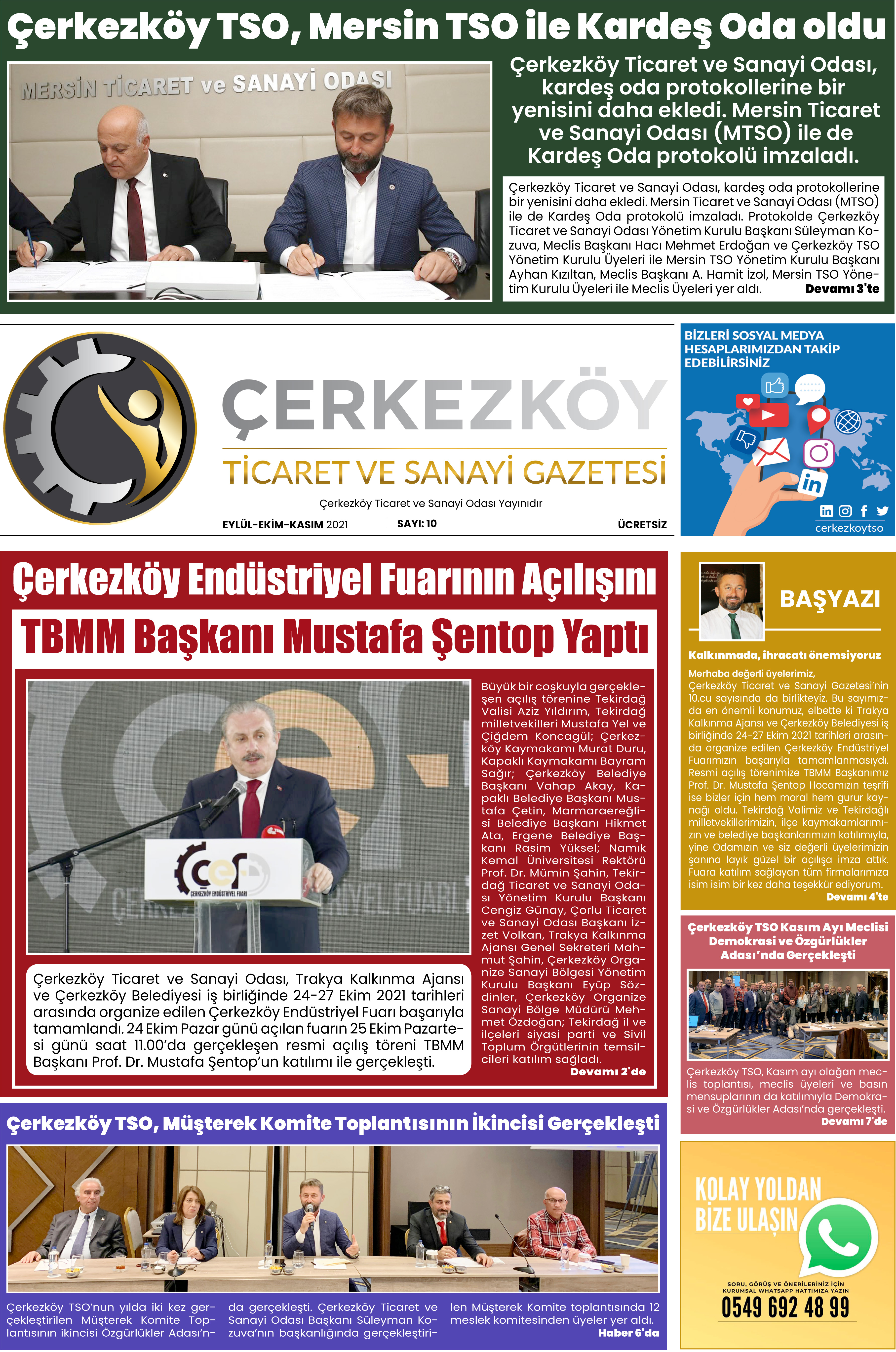 Çerkezköy Ticaret ve Sanayi Gazetesi 10. Sayı