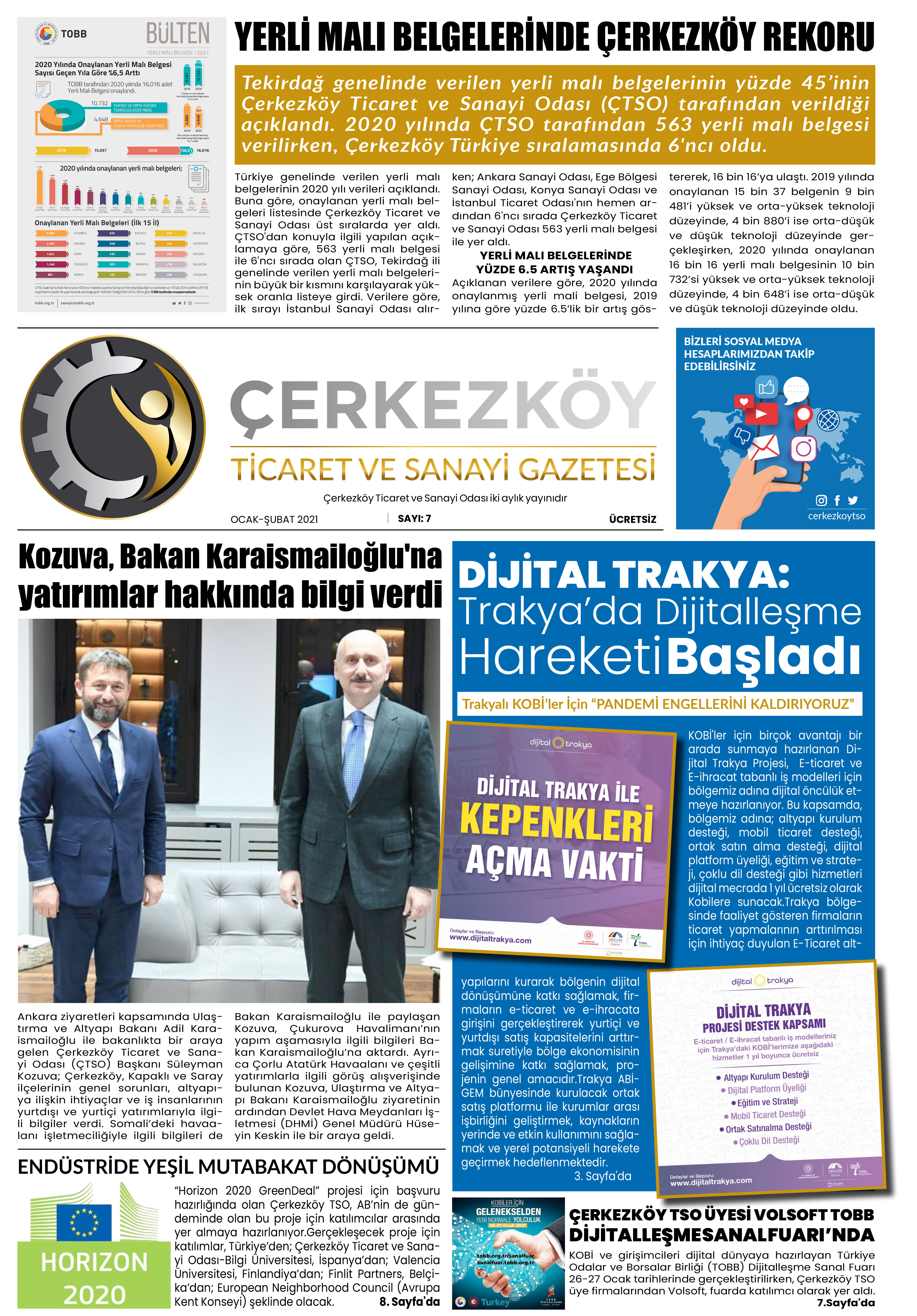 Çerkezköy Ticaret ve Sanayi Gazetesi 7. Sayı