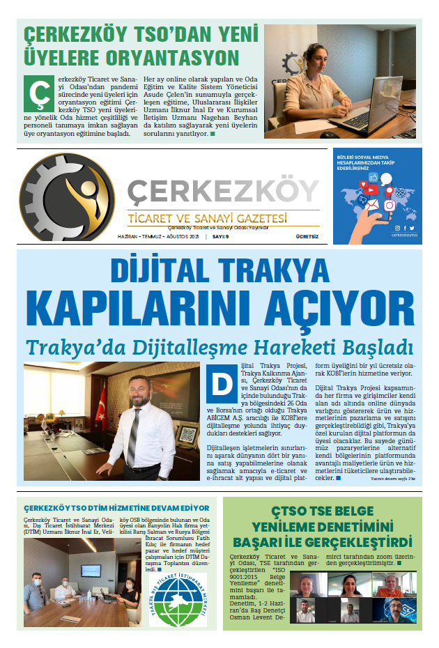 Çerkezköy Ticaret ve Sanayi Gazetesi 9. Sayı