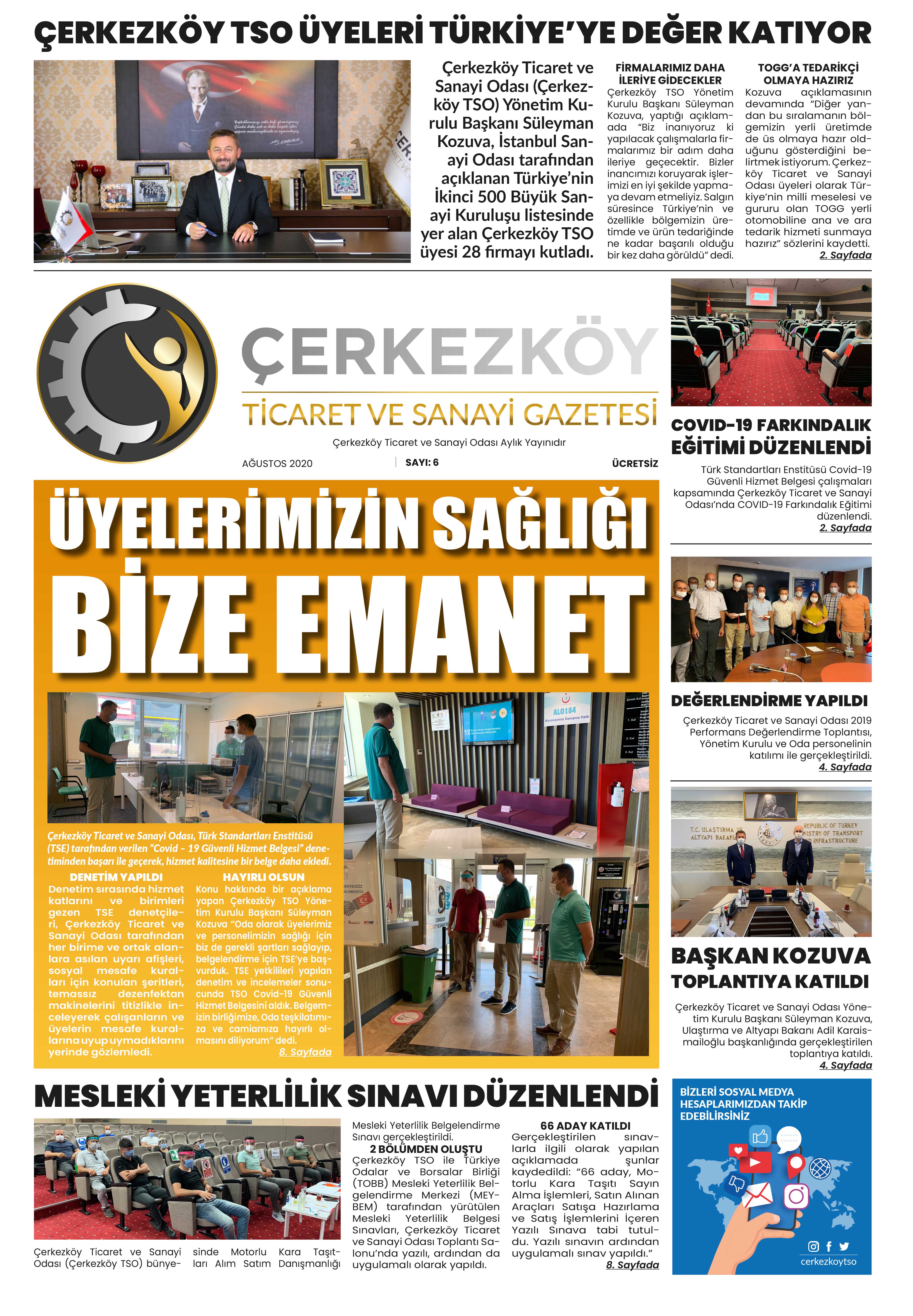Çerkezköy Ticaret ve Sanayi Gazetesi 6. Sayı