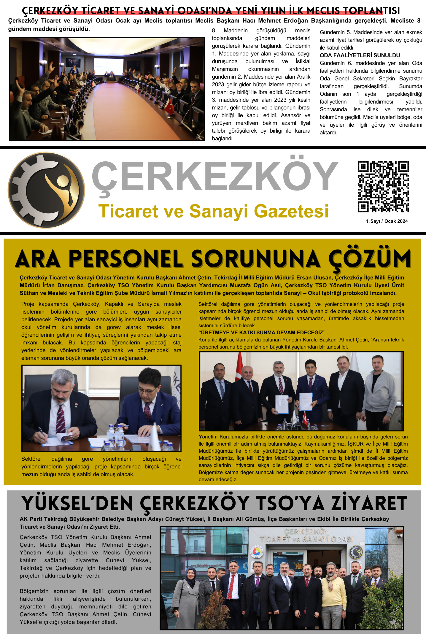 Çerkezköy Ticaret ve Sanayi Gazetesi Sayı 1