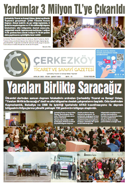 Çerkezköy Ticaret ve Sanayi Gazetesi 15. Sayı